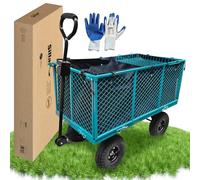 Sillar Chariot de Jardin 4 Roues 350 kg - Chariot de Transport Pliable pour Bois, Plage, Jardinage, Courses - Remorque à Main Tout Terrain - Idéal pour Extérieur et Camping