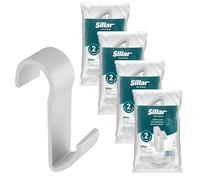 Sillar Crochets Radiateur Sèche-serviette 8 pièces blanc - Porte-serviette radiateur & salle de bain sans perçage, crochets S ABS, accroche serviette cuisine, patère de porte