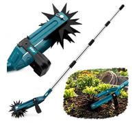 Sillar Cultivateur 2 en 1 Manuel, Griffe rotative avec désherbeur, aérateur et ameublisseur de Terre en Acier Inoxydable et Acier manganèse pour Gazon, Jardin, Potager, 182 cm