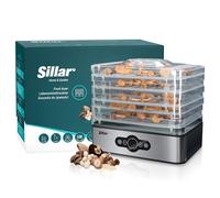 Sillar Déshydrateur Alimentaire，Déshydrateur Bellelife avec Régulateur de Température, Déshydrateur avec 5 Étagères, 240W, 35-70 °C, Minuterie, Déshydrateur, Nourriture, Viande, Légumes