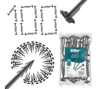 Sillar Fixation Fiable pour Toiles Agricoles, Filets de Protection et Films - Plastique UV-résistant, sans Bavure - Lot de 100 Ancres de Sol 12 cm