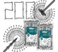 Sillar Fixation Fiable pour Toiles Agricoles, Filets de Protection et Films - Plastique UV-résistant, sans Bavure - Lot de 200 Ancres de Sol 20 cm