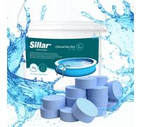 Sillar Galets de chlore 1x20g - Galets de piscine multifonctions pour la désinfection la prévention des algues la floculation la prévention du calcaire & la stabilisation du chlore - Bleu, 3kg
