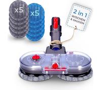 Sillar Kit balai électrique pour Dyson V11 V10 V8 V7 V15, kit balai, aspirateur, réservoir d'eau amovible- Kit avec 10 pads (5x gris + 5x bleu) et réservoir d'eau amovible