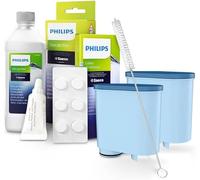 Sillar Kit Entretien pour Machines à Café Philips et Saeco - Détartrant 250 ml, Dégraissant CA6704/10, Graisse HD5061, 2 Filtres Sillar CA6903, Brosse de Nettoyage