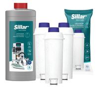 Sillar Kit pour machine à café Delonghi : 3 filtres à eau + produit détartrant 1 l