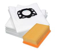 Sillar Lot de 10 Sacs d'aspirateur en Non-tissé + 1 Filtre, Remplacement Compatible pour Kärcher WD 4, WD 5, WD 6, MV4, MV5, MV6 - Alternative au Filtre 2.863-005.0