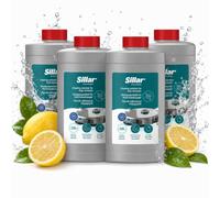 Sillar Nettoyant Sol Concentré pour Robot Laveur, 1 l, 4 x 250 ml, Agrumes | 4 flacons de 250 ml donnent 20 l de solution; dosage standard de 50 ml par litre d’eau, pour robots et aspirateurs laveurs.