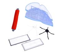 Sillar Pads de remplacement pour Roborock S7 T7 T7s Réutilisable Sols durs Expert Wet Remplacement Microfibre Soft Pad X 2 Filtre X2 Brosse pour bords X 2 Set +(Brosse principale rouge)