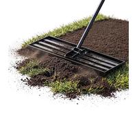 Sillar Râteau de Nivellement de Pelouse 90 x 30 cm, Niveleur de Gazon en Acier avec Manche 213 cm, Outil de Jardin pour Niveler Terre, Sable, Terrain et Pelouses