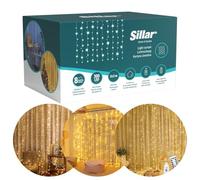 Sillar Rideau Lumineux 3 x 3m LED, Rideau Guirlande Lumineuse avec 8 Modes, 300 LED, Décoration Intérieure pour Décoration de Fête, Noël, Éclairage Intérieur (Blanc Chaud)