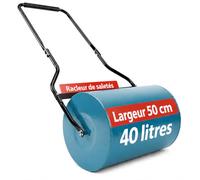 Sillar Rouleau à Gazon avec Réservoir pour Le Jardin, 32 cm, Rouleau Jardin en Acier à Remplir avec Sable ou Eau, Poignée Pliable avec Raclette, Outil pour Niveler, Semer et Entretenir la Pelouse