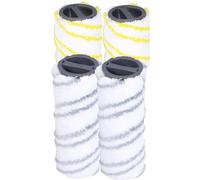 Sillar Rouleaux de Rechange en Microfibre pour Karcher 2.055-006.0/2.055-007.0, Convient pour Aspirateur FC3 FC5 FC7, Pour Nettoyeur de Sol, Set of Les Rouleaux Universels- 4 pièces 2 jaune 2 gris