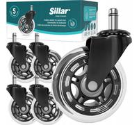 Sillar Roulettes pour chaises de bureau Lot de 5 roulettes pour chaises de bureau Roulettes de rechange pour chaises de bureau sur moquette et parquet 11x22mm elles ne sont pas compatibles avec IKEA