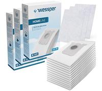 Sillar Sac d'aspirateur pour Philips, AEG, Electrolux et Volta, filtre anti-allergène, puissance d'aspiration élevée permanente, 12 pièces incl. 3 filtre