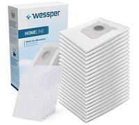 Sillar Sac d'aspirateur pour Philips, AEG, Electrolux et Volta, filtre anti-allergène, puissance d'aspiration élevée permanente, 20 pièces incl. 5 filtre