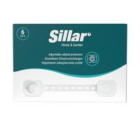 Sillar Sécurité enfant pour placards et tiroirs - verrous de meubles réglables, autocollants, sans perçage, blanc, lot de 6