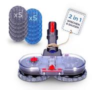 Sillar Tête de Vadrouille Electrique pour l'aspirateur Dyson V15 V11 V10 V8 V7, Aspirateur avec Réservoir d'eau Amovible, Tête de Balai avec Réservoir et 10 Vadrouille Lavable - 5 Gris + 5 Bleus