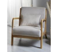 SILLON RISTO TERCIOPELO BEIGE CON COJIN 66x84x74 cms