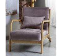 SILLON RISTO TERCIOPELO ROSA PALIDO CON COJIN 66x84x74 cms