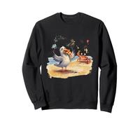 Silly Crab and Lucky Pizza Seagull - Aquarelle Mignonne Plage Sweatshirt