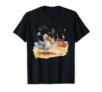 Silly Crab and Lucky Pizza Seagull - Aquarelle Mignonne Plage T-Shirt
