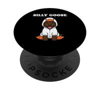 Silly Goose Labrador Puppy Dog PopSockets PopGrip Adhésif