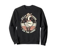 Silly Goose On The Loose Fun Pastel Coquette Cowboy Sweatshirt