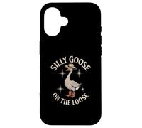 Silly Goose On The Loose Funny Animal Cowboy Humour Coque pour iPhone 16