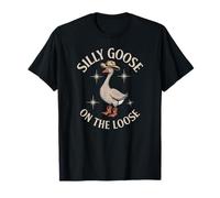 Silly Goose On The Loose Funny Animal Cowboy Humour T-Shirt
