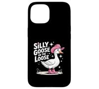Silly Goose On The Loose Funny Cowgirl Animal Humour Art Coque pour iPhone 15