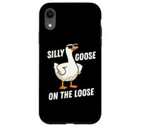 Silly Goose on The Loose Funny Goose Meme Men Women Coque pour iPhone XR