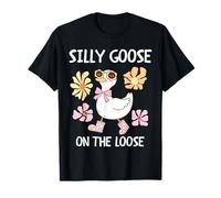 Silly Goose on The Loose, Jolie Fleur Pastel pour Enfants, garçons et Filles T-Shirt