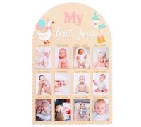 Silly Goose Tableau photo pour premier anniversaire - Panneau « One Year of Vintage Goose Milestone » pour la première année, tableau photo pour nouveau-né de 1 à 12 mois, souvenir de ma 1ère année de