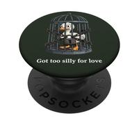 Silly Goose Trapped in Got Too Silly for Love Saint-Valentin PopSockets PopGrip Adhésif