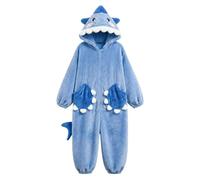 Silly Onesie Pyjama,Combinaison Pyjama Monstre Pilou Pilou Chaud Grande Bouche Drole Monstre Hiver Amusant avec Capuche Et Grandes Poches Loungewear Chaude pour Anniversaire Et Carnaval