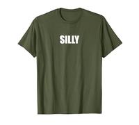Silly - Typographie de Mots drôles T-Shirt, Homme, Olive, M
