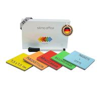 SILMO 25 Bandes magnétiques inscriptibles 75 x 75 mm colorées + Stylo pour Tableau Blanc/Kanban/Scrum Board/réfrigérateur aimants effaçables et réinscriptibles - Organisez des entrepôts ou de Bureau