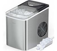 Silonn Machine À Glaçons, 9 Glaçons En 6Min Prêts 12 KG En 24 Heures, Petite Machine À Glaçons Autonettoyante Avec Pelle À Glace Et Panier, 2 Tailles De Glace Bullet Pour La Cuisine Le Bureau