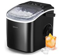 Silonn Machine à glaçons autonettoyante, 12 kg/24 h et 9 glaçons en 6 minutes. 2 tailles (petite/grande), petite machine à glaçons compacte pour cuisine, bureau, bar, fête, noire