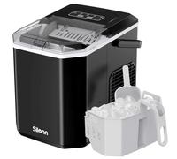 Silonn Machine à glaçons avec poignée - Portable et autonettoyante, Mini Ice Maker 9 glaçons/6 min. 12 kg/jour, facile à retirer les glaçons et à utiliser n'importe où