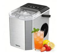 Silonn Machine à Glaçons Compacte avec Poignée /Autonettoyante, Panier & Pelle Inclus /9 Glaçons en 6 Min, 12 KG/Jour