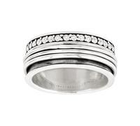 Silpada Bague cannelée avec zircon cubique « Dusk To Dance Floor » en argent sterling, argent sterling, zircon