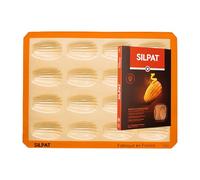 Silpat Moule 16 Madeleines - Cuisson Homogène, Démoulage Facile - Forme Traditionnelle Silicone Antiadhésif - Résistant, Réutilisable - Idéal Pâtisserie, Cuisine, Apéritifs - Qualité Professionnelle
