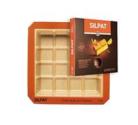 Silpat Moule Tablette Carré - Brownie, Gateau, Pain, Chocolat - 16 Portions - Plat Cuisson Four Silicone Antiadhésif - Accessoire Cuisine, Patisserie - Haute Qualité, Résistant - Démoulage Facile