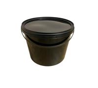 SILPLAST 1 seau de 10 litres avec couvercle noir - Seau en plastique pour aliments, produits chimiques, farine, empilable, en plastique, seau à lait, miel, seau à eau