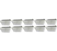 Silplast 10 seaux de 5 litres avec couvercle blanc rectangulaires 10 pièces seau à lait/stockage empilable avec poignée en plastique seau à miel seau en plastique avec approbation alimentaire