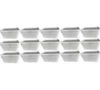 Silplast 15x 5 litres Seau rectangulaire avec couvercle blanc 15 pièces Seau à lait/stockage empilable avec poignée en plastique Seau à miel Seau en plastique avec agrément alimentaire Récipient Seau