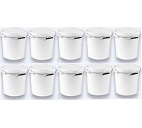 Silplast Lot de 10 seaux de 20 litres avec couvercle blanc - Lot de 10 seaux à lait/stockage empilables - Seau à miel - En plastique alimentaire - Pour farine - Seau à eau