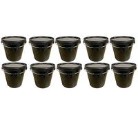 SILPLAST Lot de 10 seaux de 20 litres avec couvercle noir - En plastique - Pour aliments, produits chimiques et farines - Empilables - En plastique